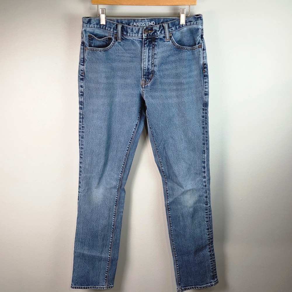 Lands' End Slim Fit Jeans Women 32 Blue Medium Wash Denim 459818 E16